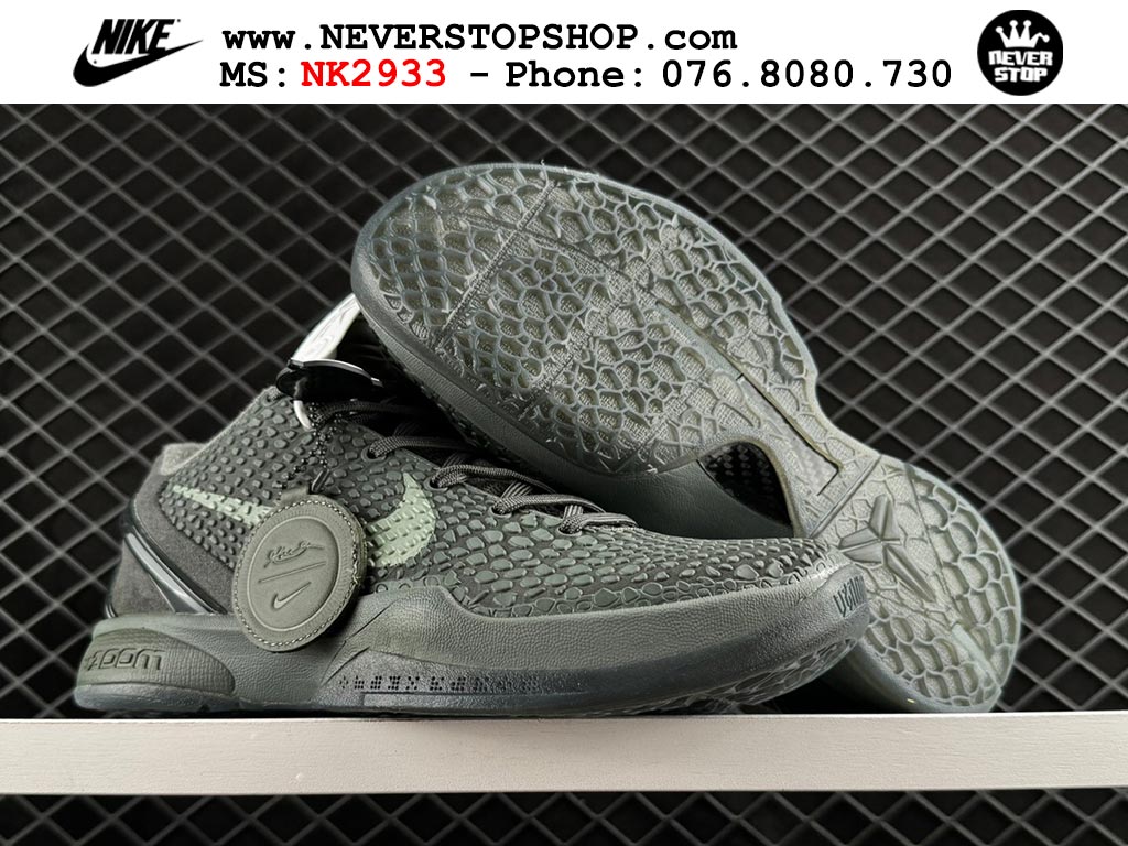 Giày bóng rổ cổ thấp Nike Kobe 6 Đen Xám sfake replica 1:1 like auth chính hãng giá rẻ tốt nhất tại NeverStopShop.com HCM