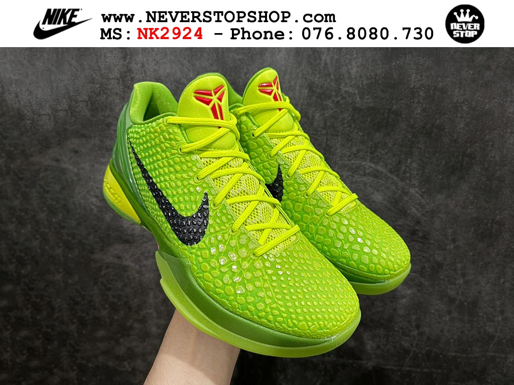 Giày bóng rổ cổ thấp Nike Kobe 6 Xanh Lá Đỏ sfake replica 1:1 like auth chính hãng giá rẻ tốt nhất tại NeverStopShop.com HCM