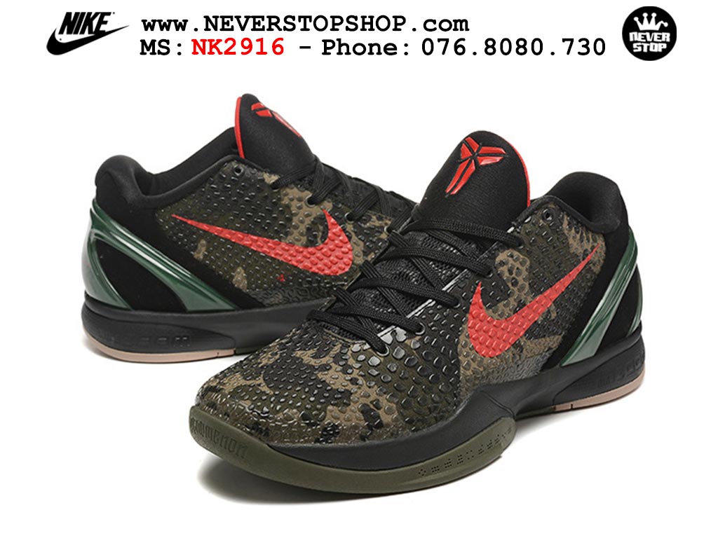 Giày bóng rổ cổ thấp Nike Kobe 6 Đen Nâu sfake replica 1:1 like auth chính hãng giá rẻ tốt nhất tại NeverStopShop.com HCM