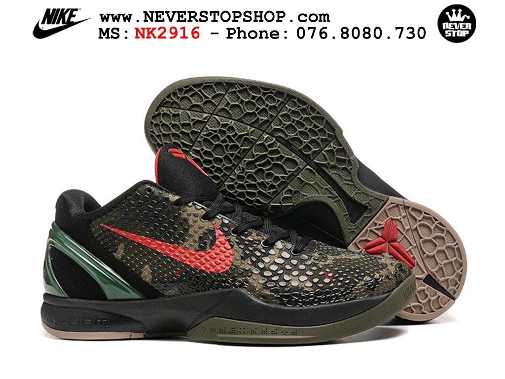 Giày bóng rổ cổ thấp Nike Kobe 6 Đen Nâu sfake replica 1:1 like auth chính hãng giá rẻ tốt nhất tại NeverStopShop.com HCM
