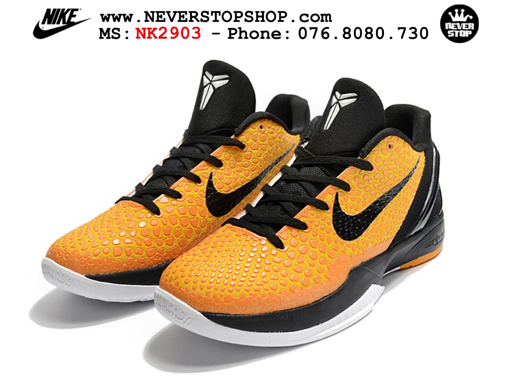 Giày bóng rổ cổ thấp Nike Kobe 6 Vàng Đen sfake replica 1:1 like auth chính hãng giá rẻ tốt nhất tại NeverStopShop.com HCM
