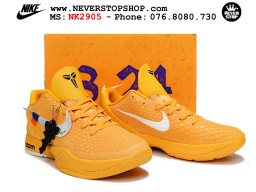 Giày bóng rổ cổ thấp Nike Kobe 6 Vàng Trắng sfake replica 1:1 like auth chính hãng giá rẻ tốt nhất tại NeverStopShop.com HCM