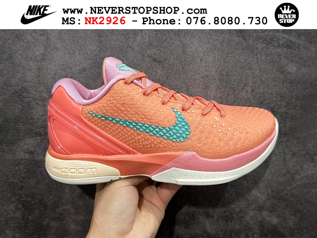 Giày bóng rổ cổ thấp Nike Kobe 6 Cam Hồng sfake replica 1:1 like auth chính hãng giá rẻ tốt nhất tại NeverStopShop.com HCM