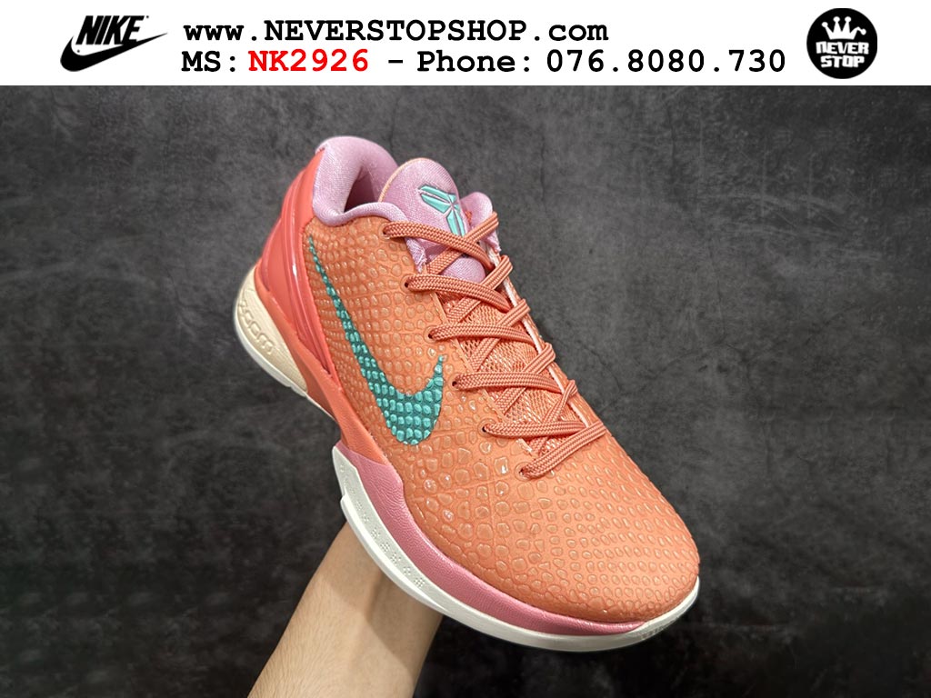 Giày bóng rổ cổ thấp Nike Kobe 6 Cam Hồng sfake replica 1:1 like auth chính hãng giá rẻ tốt nhất tại NeverStopShop.com HCM
