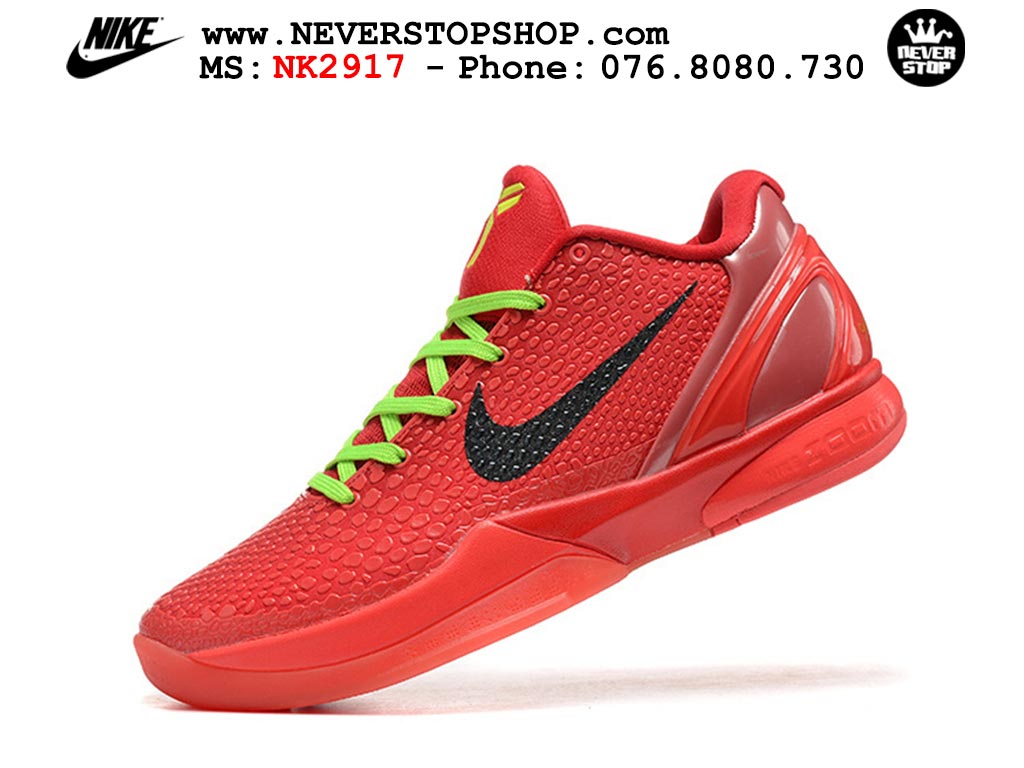 Giày bóng rổ cổ thấp Nike Kobe 6 Đỏ Xanh Lá sfake replica 1:1 like auth chính hãng giá rẻ tốt nhất tại NeverStopShop.com HCM