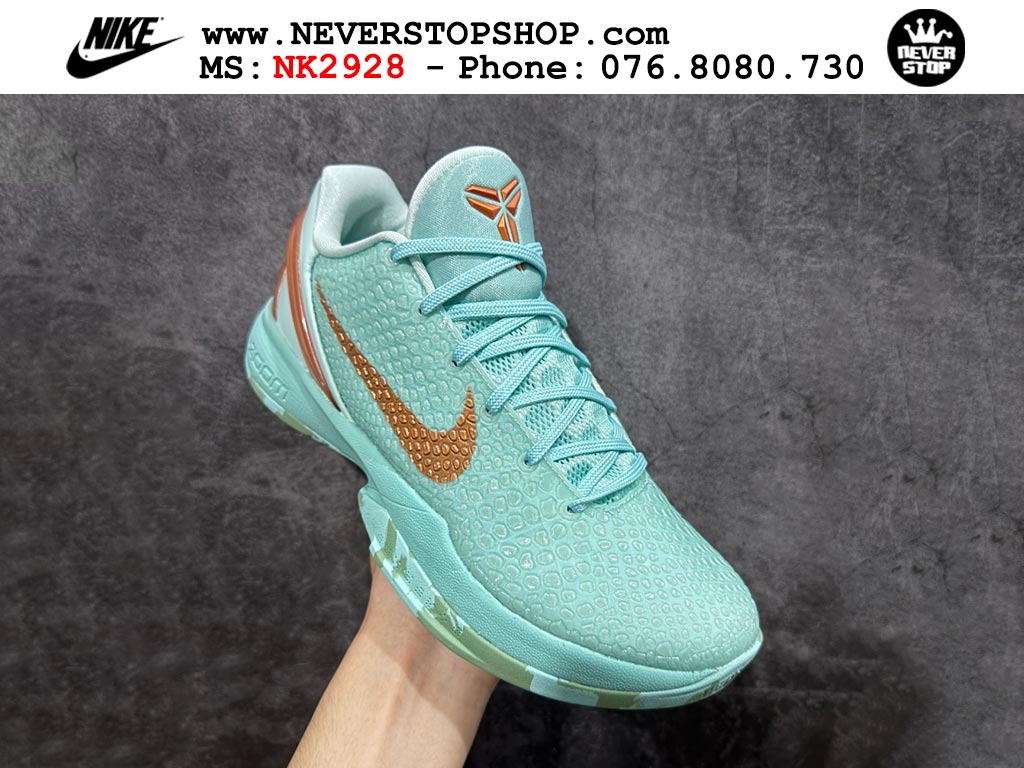 Giày bóng rổ cổ thấp Nike Kobe 6 Xanh Ngọc Nâu sfake replica 1:1 like auth chính hãng giá rẻ tốt nhất tại NeverStopShop.com HCM