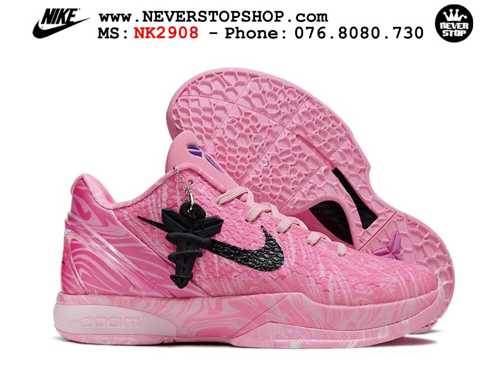 Giày bóng rổ cổ thấp Nike Kobe 6 Hồng Đen sfake replica 1:1 like auth chính hãng giá rẻ tốt nhất tại NeverStopShop.com HCM