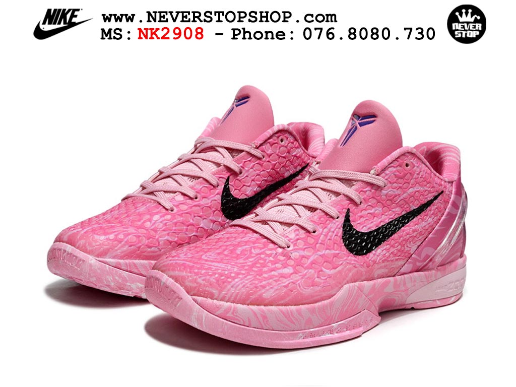 Giày bóng rổ cổ thấp Nike Kobe 6 Hồng Đen sfake replica 1:1 like auth chính hãng giá rẻ tốt nhất tại NeverStopShop.com HCM