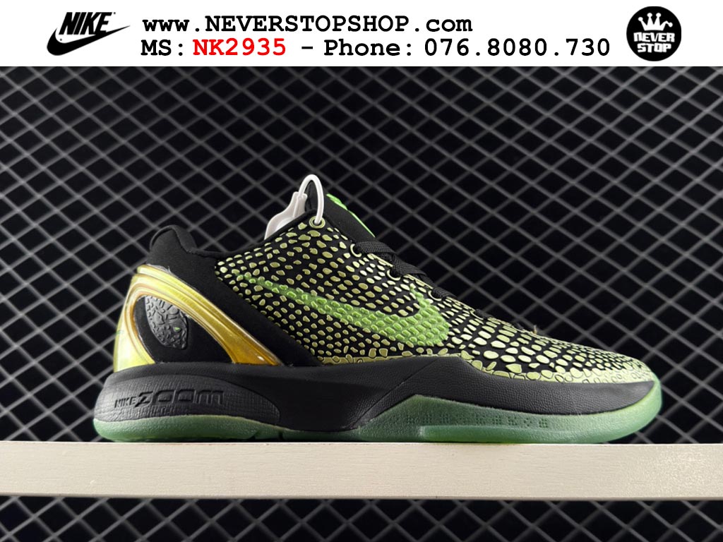 Giày bóng rổ cổ thấp Nike Kobe 6 Xanh Lá Vàng sfake replica 1:1 like auth chính hãng giá rẻ tốt nhất tại NeverStopShop.com HCM