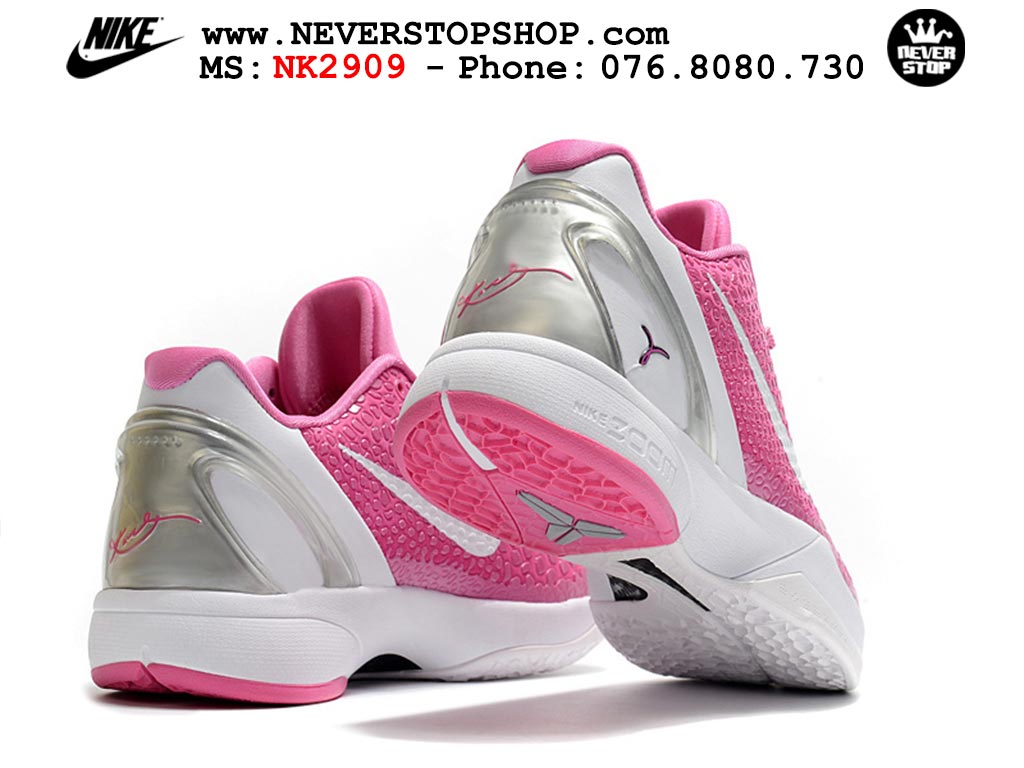 Giày bóng rổ cổ thấp Nike Kobe 6 Hồng Trắng sfake replica 1:1 like auth chính hãng giá rẻ tốt nhất tại NeverStopShop.com HCM