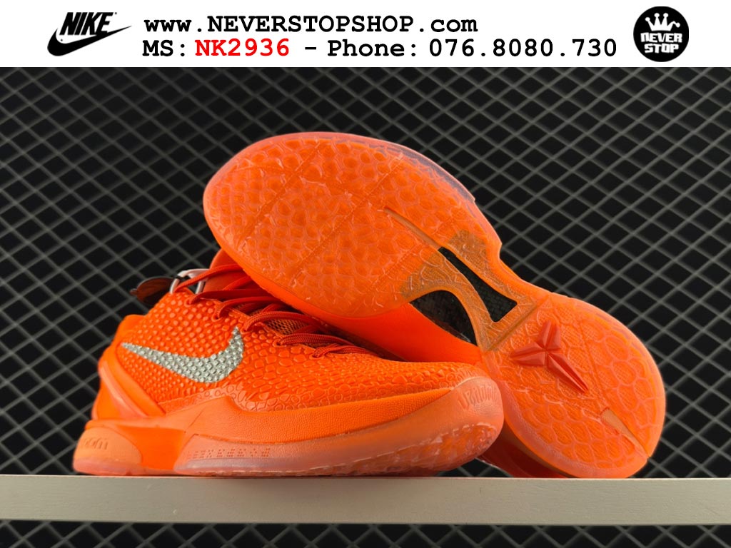 Giày bóng rổ cổ thấp Nike Kobe 6 Cam Xám sfake replica 1:1 like auth chính hãng giá rẻ tốt nhất tại NeverStopShop.com HCM