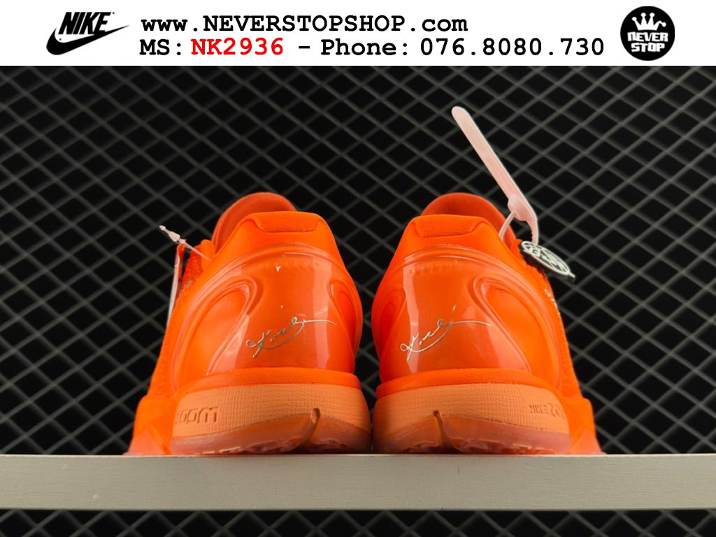 Giày bóng rổ cổ thấp Nike Kobe 6 Cam Xám sfake replica 1:1 like auth chính hãng giá rẻ tốt nhất tại NeverStopShop.com HCM