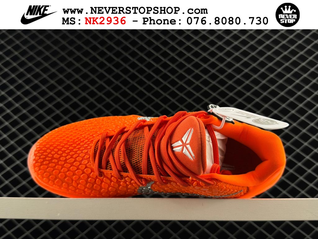 Giày bóng rổ cổ thấp Nike Kobe 6 Cam Xám sfake replica 1:1 like auth chính hãng giá rẻ tốt nhất tại NeverStopShop.com HCM
