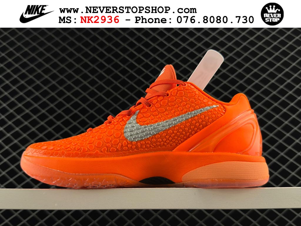 Giày bóng rổ cổ thấp Nike Kobe 6 Cam Xám sfake replica 1:1 like auth chính hãng giá rẻ tốt nhất tại NeverStopShop.com HCM