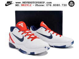 Giày bóng rổ cổ thấp Nike Kobe 6 Trắng Đỏ sfake replica 1:1 like auth chính hãng giá rẻ tốt nhất tại NeverStopShop.com HCM