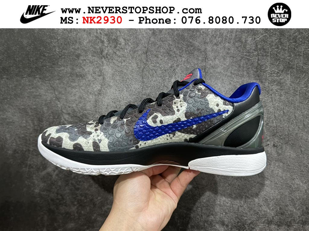 Giày bóng rổ cổ thấp Nike Kobe 6 Xám Xanh Dương sfake replica 1:1 like auth chính hãng giá rẻ tốt nhất tại NeverStopShop.com HCM