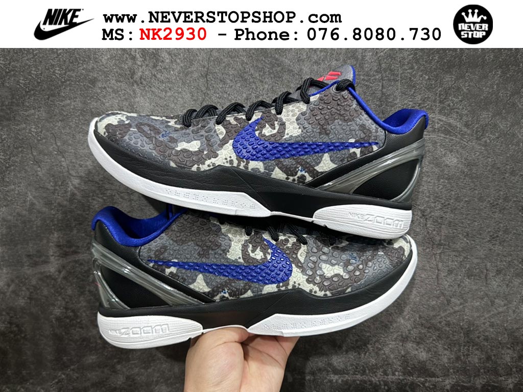 Giày bóng rổ cổ thấp Nike Kobe 6 Xám Xanh Dương sfake replica 1:1 like auth chính hãng giá rẻ tốt nhất tại NeverStopShop.com HCM