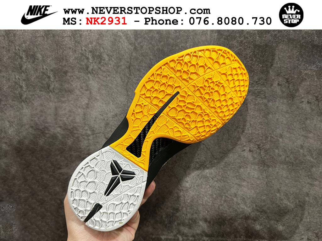 Giày bóng rổ cổ thấp Nike Kobe 6 Trắng Vàng sfake replica 1:1 like auth chính hãng giá rẻ tốt nhất tại NeverStopShop.com HCM