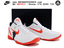 Giày bóng rổ cổ thấp Nike Kobe 6 Trắng Đỏ sfake replica 1:1 like auth chính hãng giá rẻ tốt nhất tại NeverStopShop.com HCM