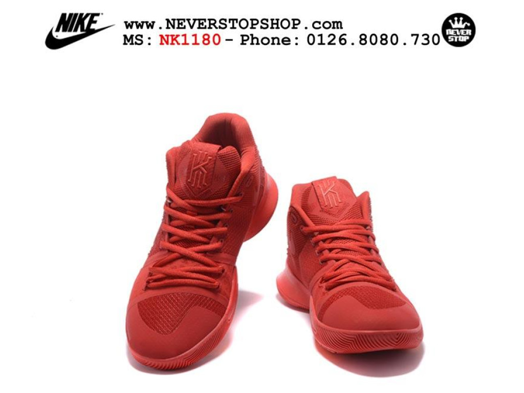 Giày Nike Kyrie 3 All Red nam nữ hàng chuẩn sfake replica 1:1 real chính hãng giá rẻ tốt nhất tại NeverStopShop.com HCM