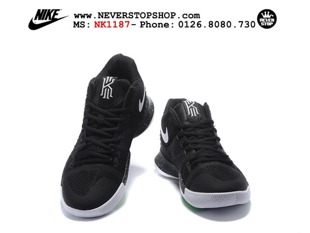 Giày Nike Kyrie 3 Black White nam nữ hàng chuẩn sfake replica 1:1 real chính hãng giá rẻ tốt nhất tại NeverStopShop.com HCM