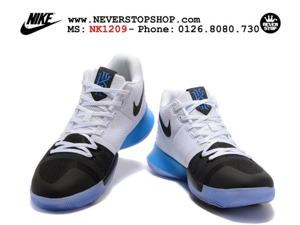 Giày Nike Kyrie 3 PE White Black Blue nam nữ hàng chuẩn sfake replica 1:1 real chính hãng giá rẻ tốt nhất tại NeverStopShop.com HCM