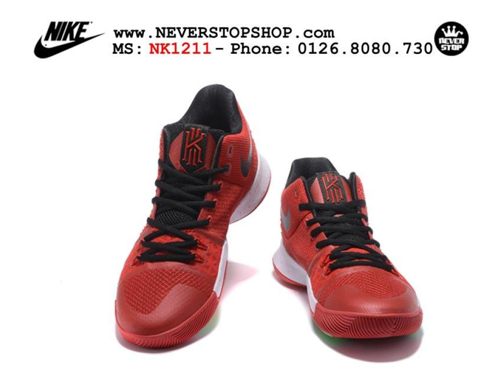 Giày Nike Kyrie 3 Red Black White nam nữ hàng chuẩn sfake replica 1:1 real chính hãng giá rẻ tốt nhất tại NeverStopShop.com HCM