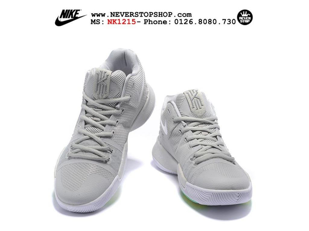 Giày Nike Kyrie 3 Silver nam nữ hàng chuẩn sfake replica 1:1 real chính hãng giá rẻ tốt nhất tại NeverStopShop.com HCM