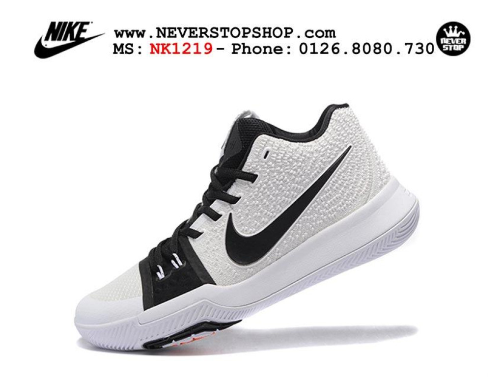 Giày Nike Kyrie 3 White Black nam nữ hàng chuẩn sfake replica 1:1 real chính hãng giá rẻ tốt nhất tại NeverStopShop.com HCM