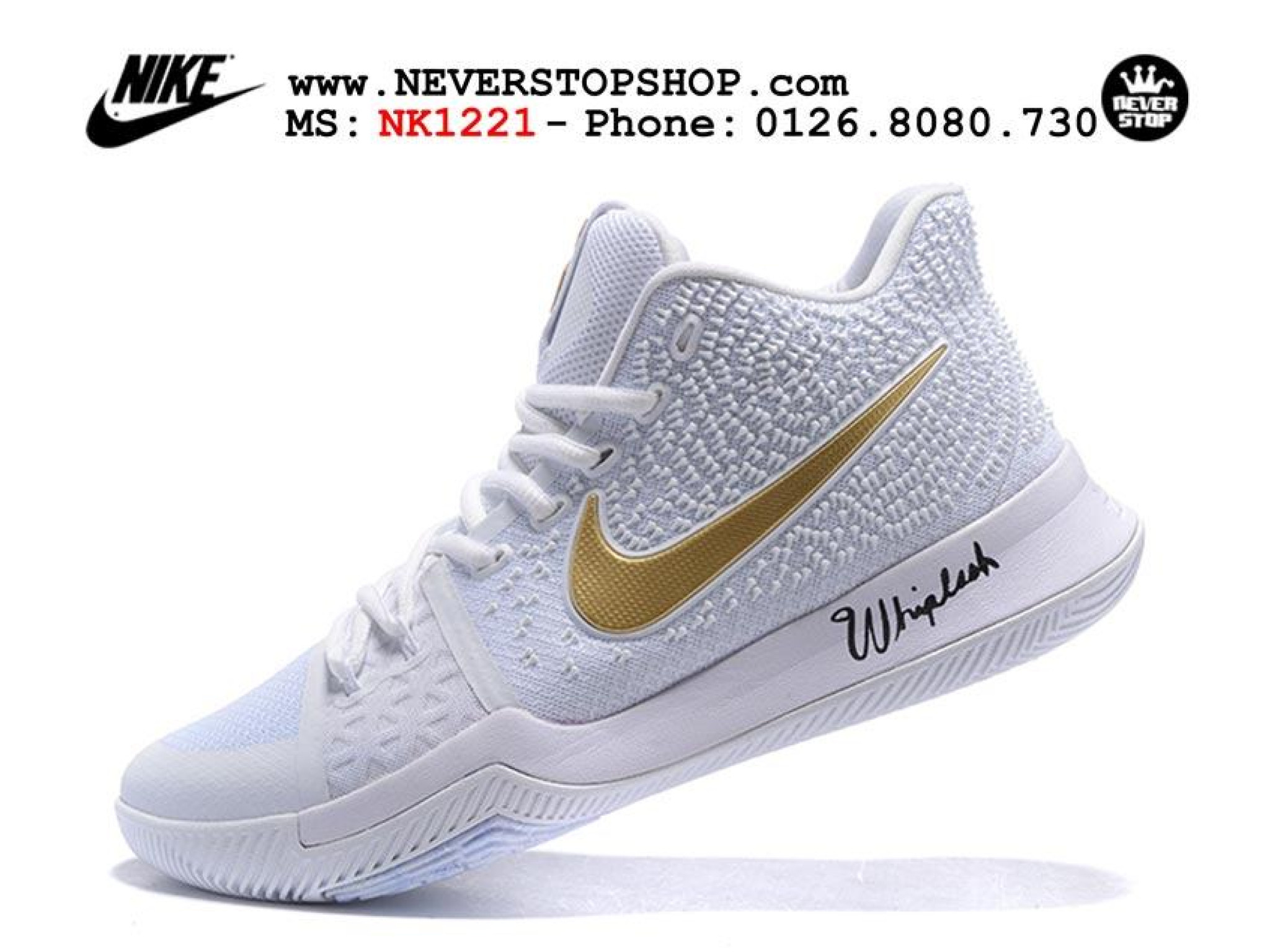 kyrie 3s white and gold