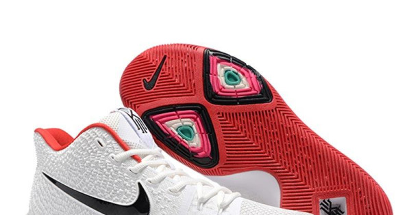 Kyrie 3 white and red on sale