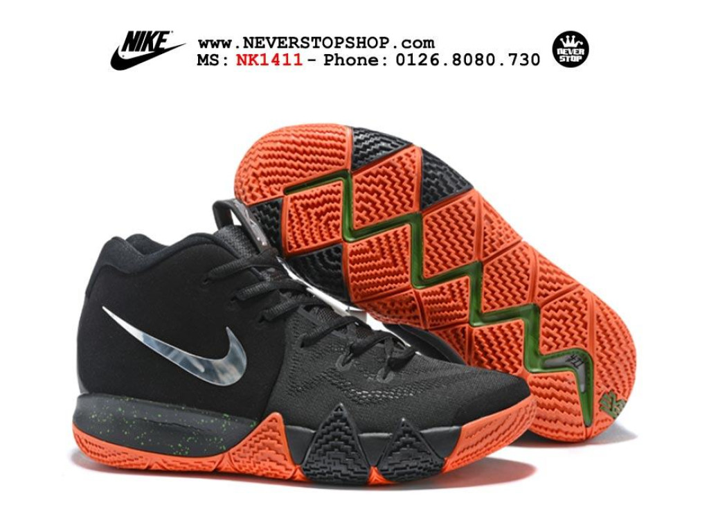 Kyrie 4 black silver orange sale