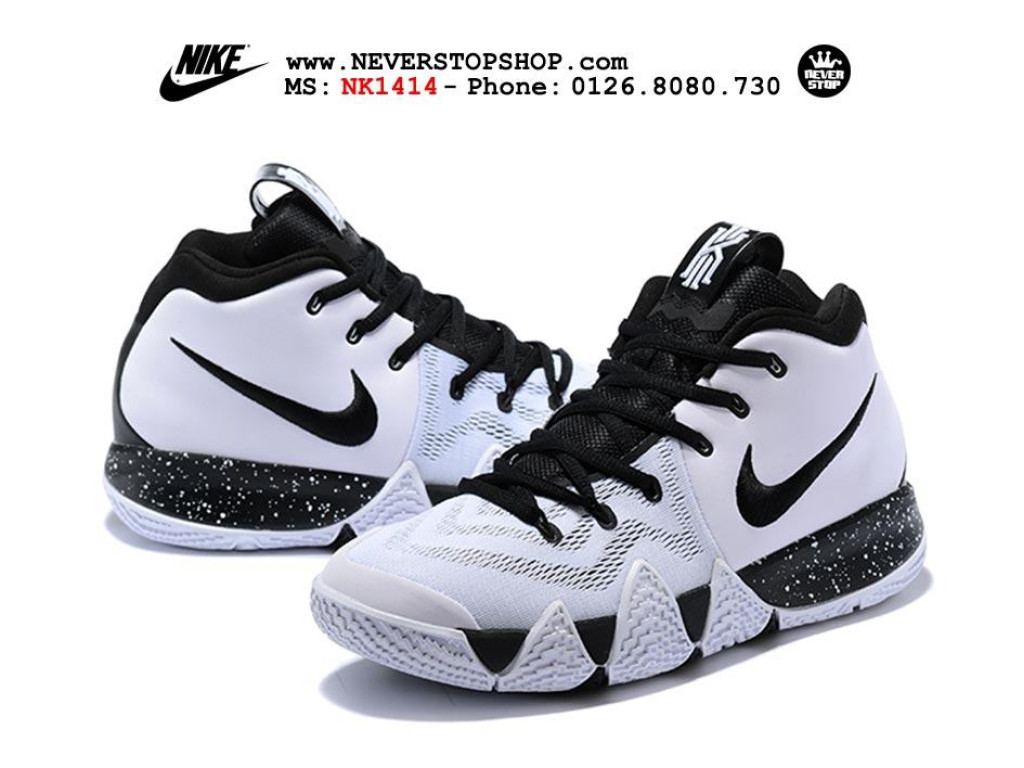 Giày Nike Kyrie 4 White Black nam nữ hàng chuẩn sfake replica 1:1 real chính hãng giá rẻ tốt nhất tại NeverStopShop.com HCM
