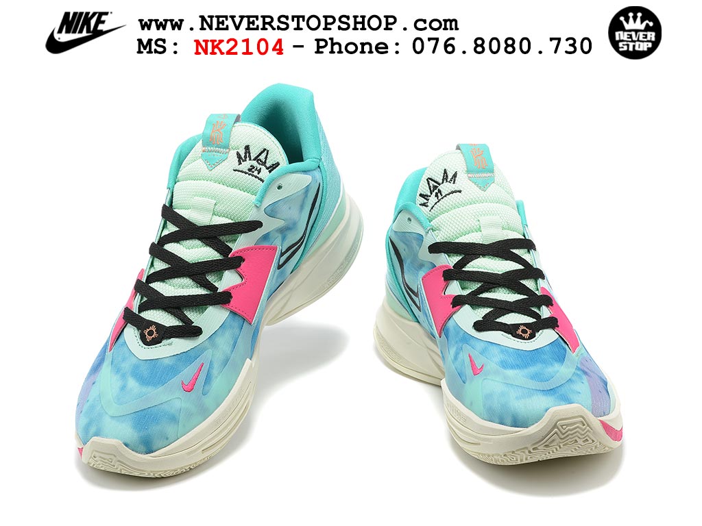 Giày bóng rổ cổ thấp nam Nike Kyrie 5 Low Xanh Hồng hàng Replica 1:1 authentic chính hãng giá rẻ tốt nhất tại NeverStopShop.com HCM