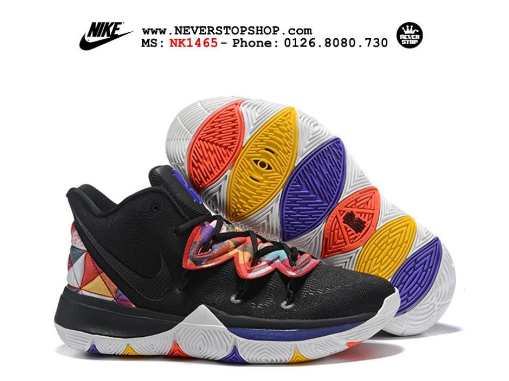 Nike kyrie 5 black on sale multicolor