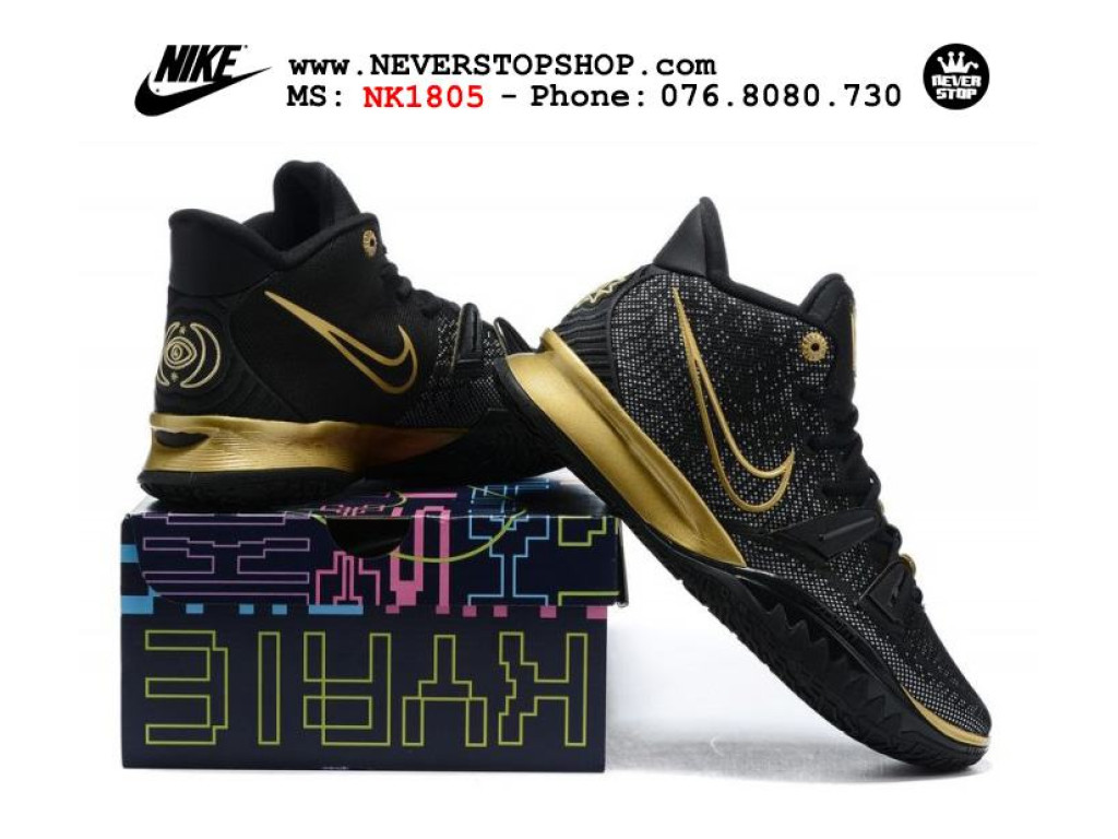 Giày Nike Kyrie 7 Đen Gold hàng đẹp chất lượng sfake replica 1:1 real chính hãng giá rẻ tốt nhất tại NeverStopShop.com HCM