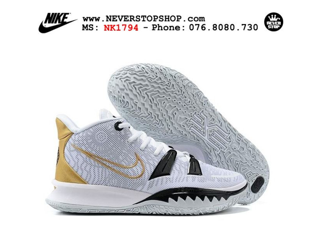 Giày Nike Kyrie 7 Trắng Gold hàng đẹp chất lượng sfake replica 1:1 real chính hãng giá rẻ tốt nhất tại NeverStopShop.com HCM