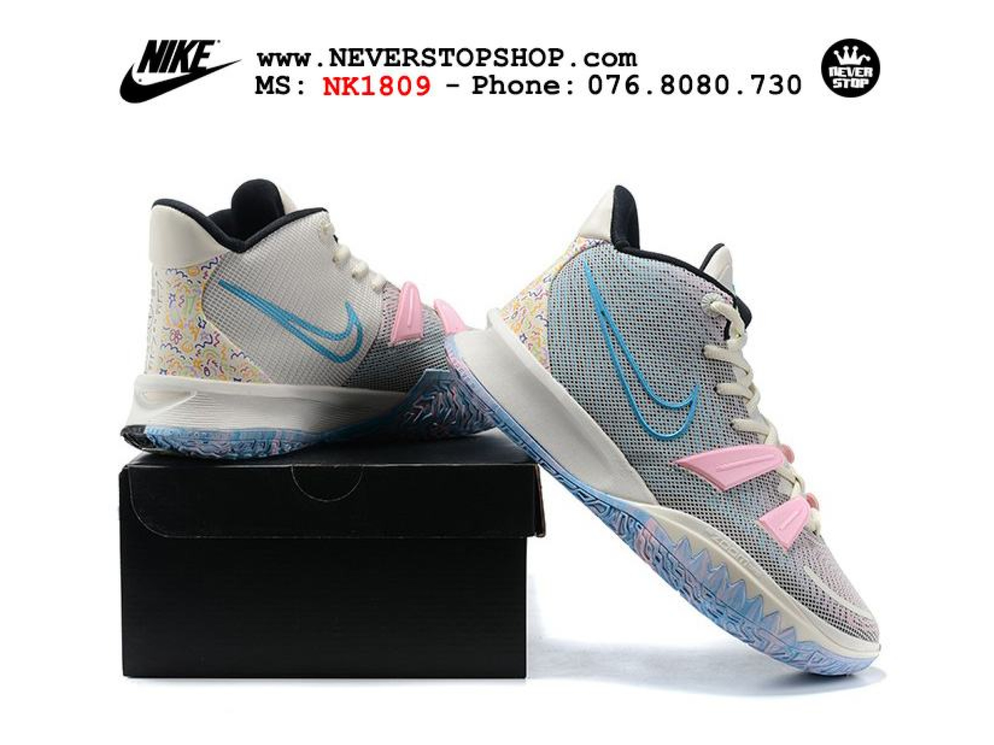 Giày NIKE KYRIE 7 IVORY PALE MATH cổ cao chuyên bóng ...