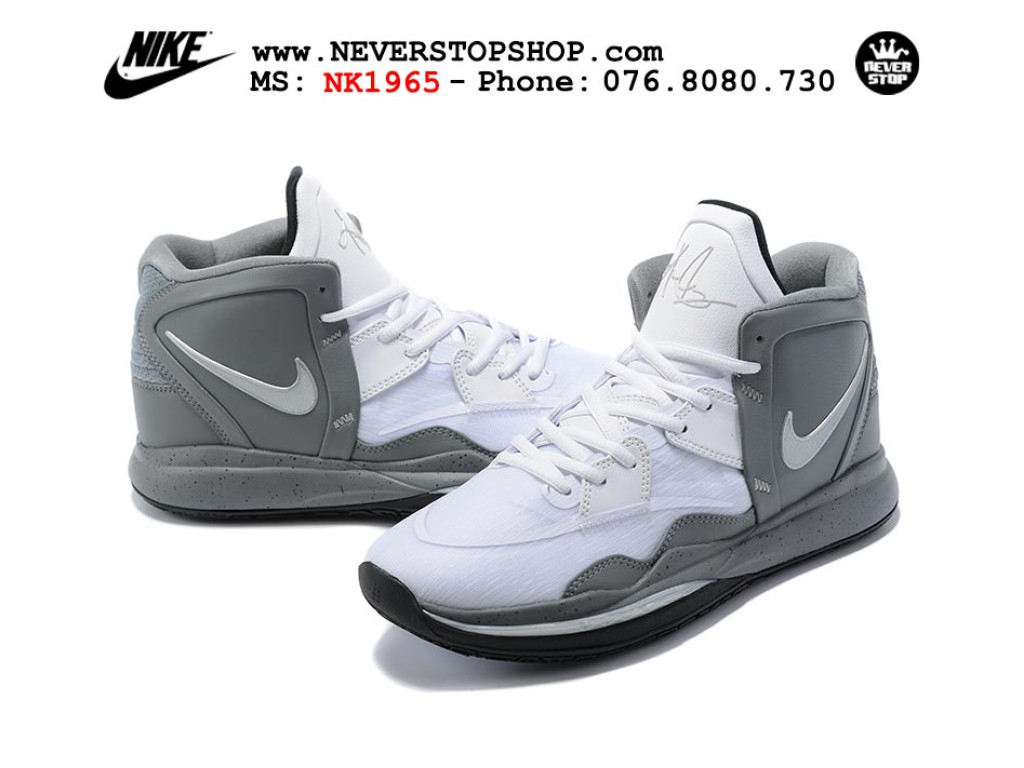 Giày bóng rổ Nike Kyrie 8 Trắng Xám sfake replica 1:1 authentic chính hãng giá rẻ tốt nhất tại NeverStopShop.com HCM