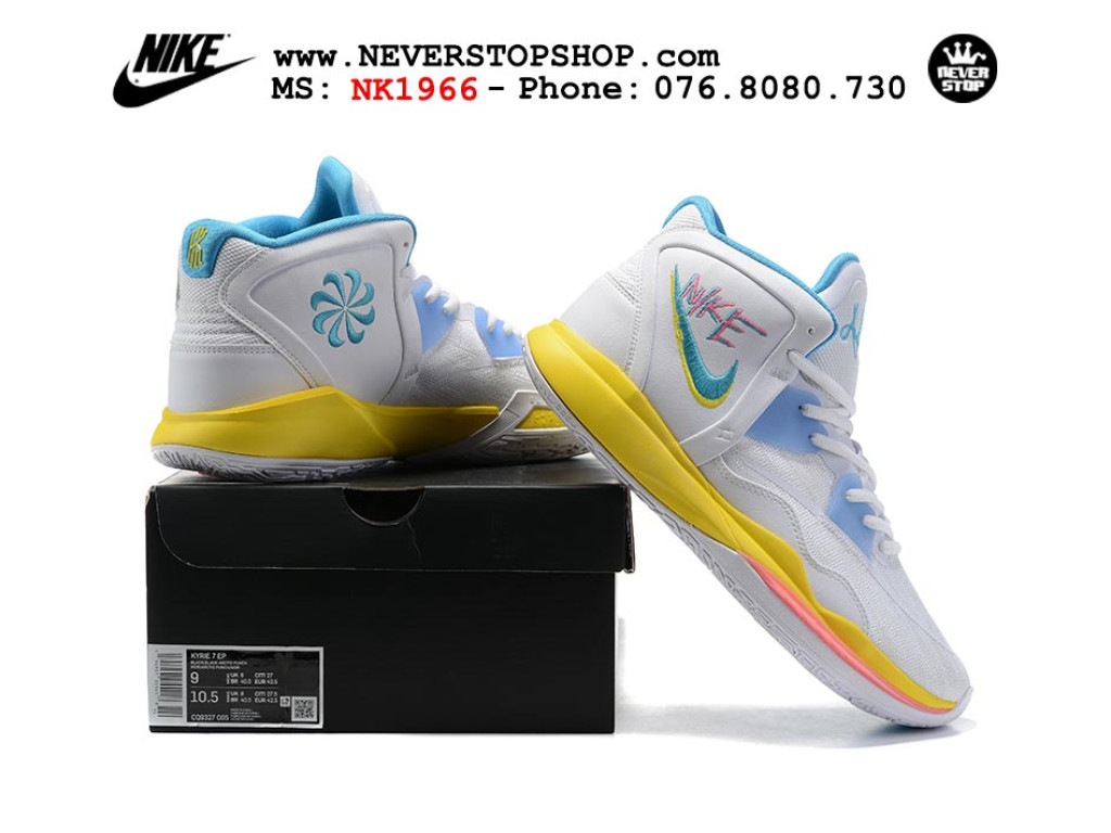 Giày bóng rổ Nike Kyrie 8 Trắng Vàng sfake replica 1:1 authentic chính hãng giá rẻ tốt nhất tại NeverStopShop.com HCM