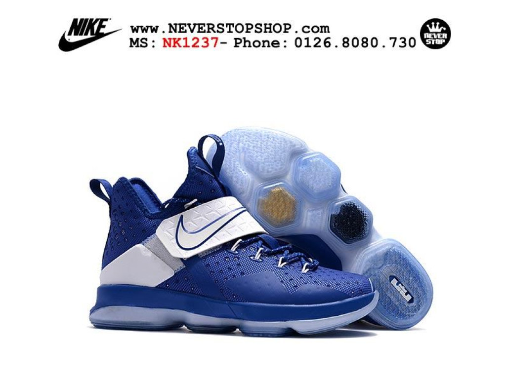 Giày Nike Lebron 14 Blue White nam nữ hàng chuẩn sfake replica 1:1 real chính hãng giá rẻ tốt nhất tại NeverStopShop.com HCM