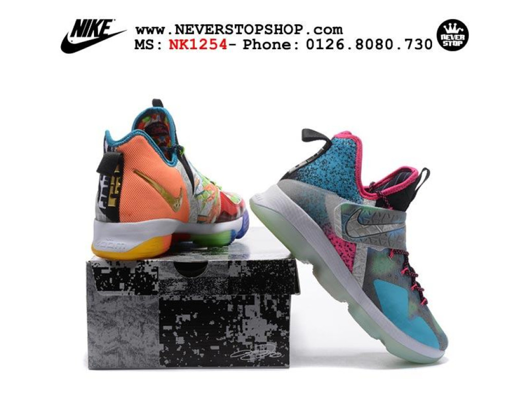Giày Nike Lebron 14 What The 2 nam nữ hàng chuẩn sfake replica 1:1 real chính hãng giá rẻ tốt nhất tại NeverStopShop.com HCM