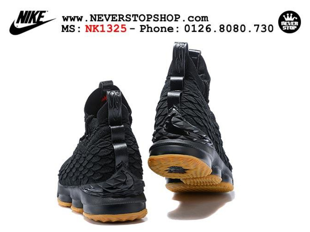 Giày Nike Lebron 15 Black Gum nam nữ hàng chuẩn sfake replica 1:1 real chính hãng giá rẻ tốt nhất tại NeverStopShop.com HCM