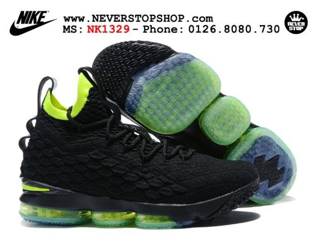 Giày Nike Lebron 15 Black Volt nam nữ hàng chuẩn sfake replica 1:1 real chính hãng giá rẻ tốt nhất tại NeverStopShop.com HCM