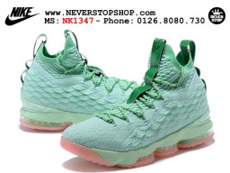 Giày Nike Lebron 15 Mint Pink nam nữ hàng chuẩn sfake replica 1:1 real chính hãng giá rẻ tốt nhất tại NeverStopShop.com HCM