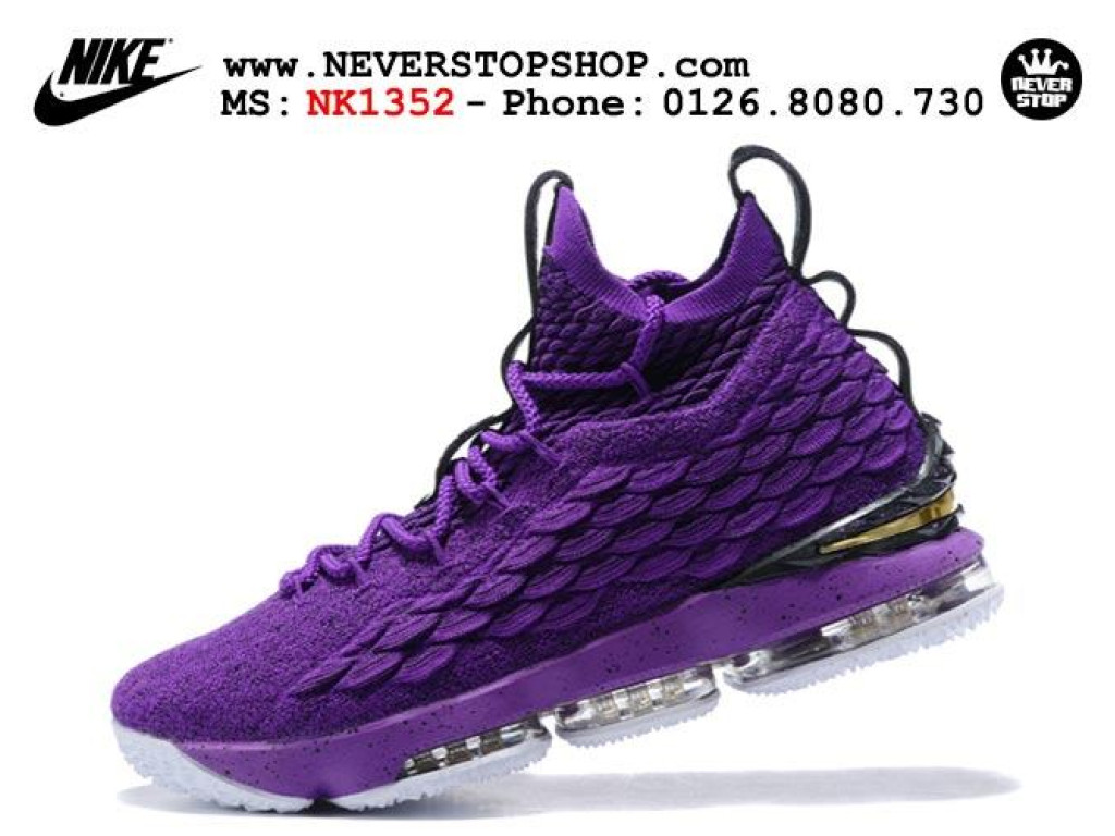 Giày Nike Lebron 15 Purple Black Gold nam nữ hàng chuẩn sfake replica 1:1 real chính hãng giá rẻ tốt nhất tại NeverStopShop.com HCM