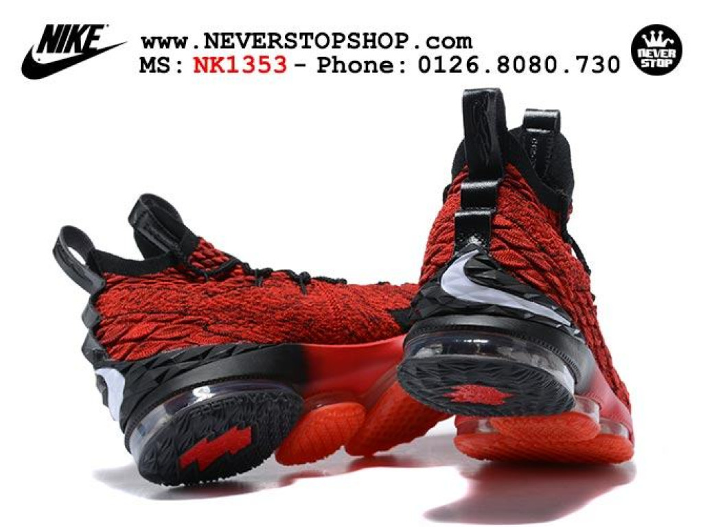 Giày Nike Lebron 15 Red Black nam nữ hàng chuẩn sfake replica 1:1 real chính hãng giá rẻ tốt nhất tại NeverStopShop.com HCM