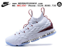Giày Nike Lebron 15 White Burgundy nam nữ hàng chuẩn sfake replica 1:1 real chính hãng giá rẻ tốt nhất tại NeverStopShop.com HCM
