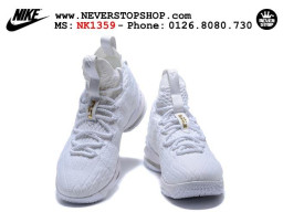 Giày Nike Lebron 15 White Gold nam nữ hàng chuẩn sfake replica 1:1 real chính hãng giá rẻ tốt nhất tại NeverStopShop.com HCM