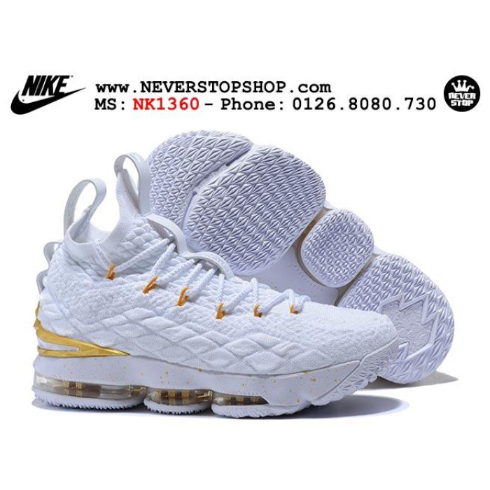 lebron 15 white and gold